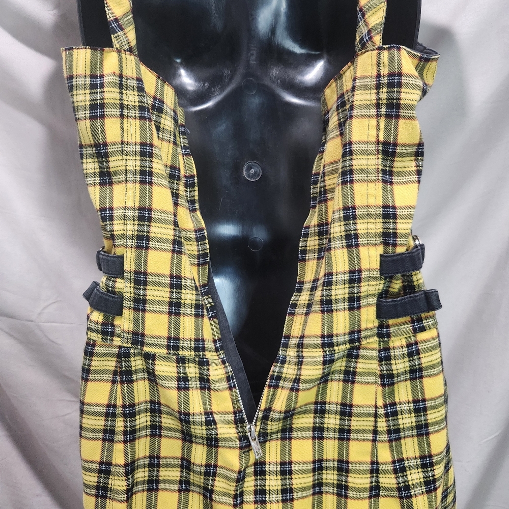 TRIPP NYC Vintage 90s Yellow Plaid Grunge Schoolgirl Dress - Picture 9 of 14